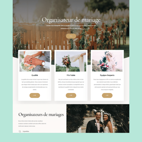 Exemple site organisation de mariage Angoulême