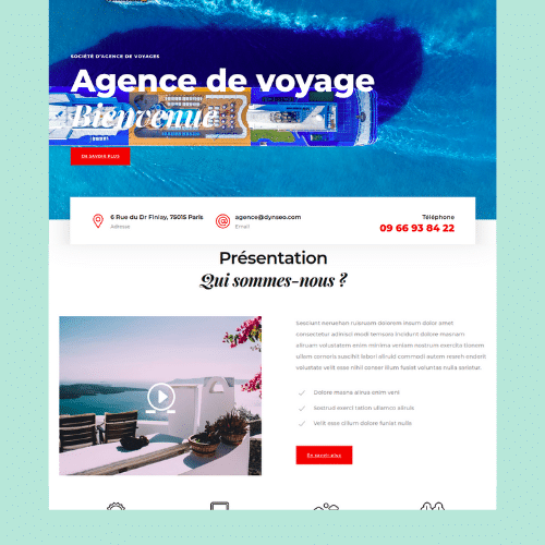 Exemple site agence de voyage Angoulême