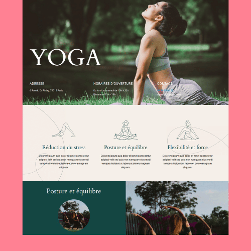 Exemple site studio de yoga Roubaix