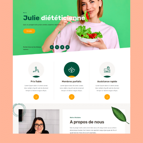 Exemple site diététicienne Poitiers