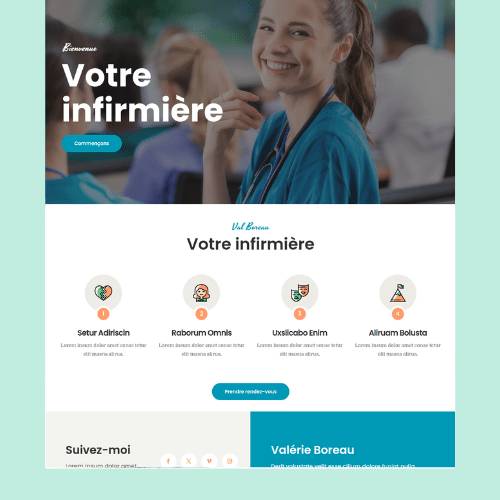 Modèle de site internet pour infirmière libérale n°2