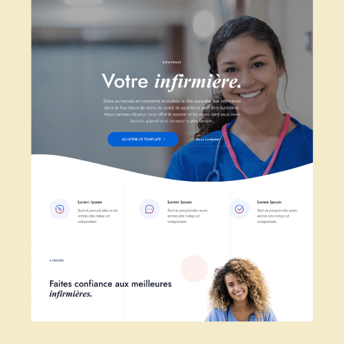 Modèle de site internet pour infirmière libérale n°13