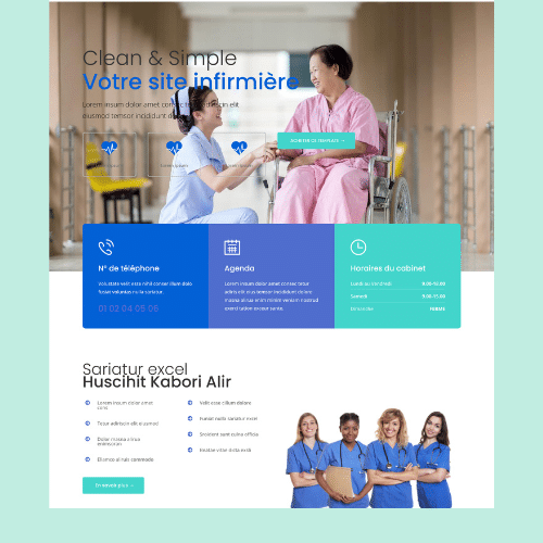 Modèle de site internet pour infirmière libérale n°17