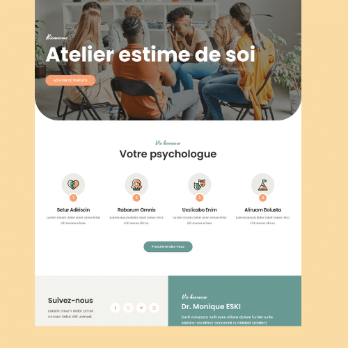 Modèle de site internet pour psychologues n°2