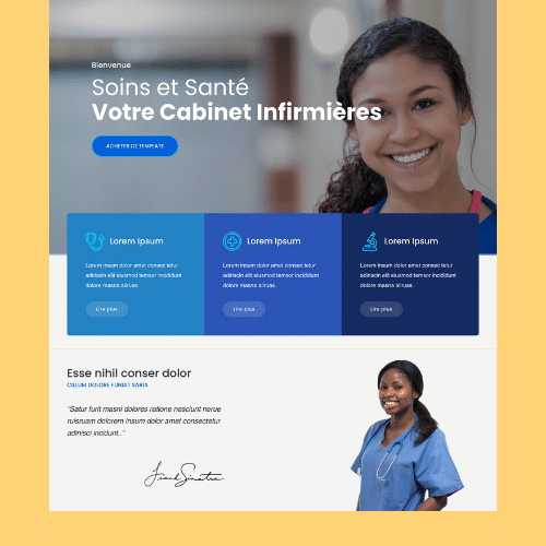 Modèle de site internet pour infirmière libérale n°18