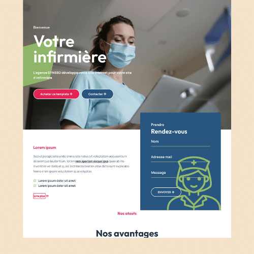 Modèle de site internet pour infirmière libérale n°24