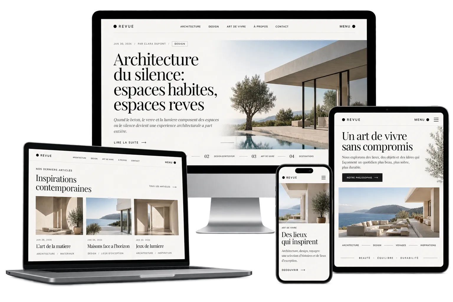 Exemples de sites et applications pour les marques de luxe développés par DYNSEO