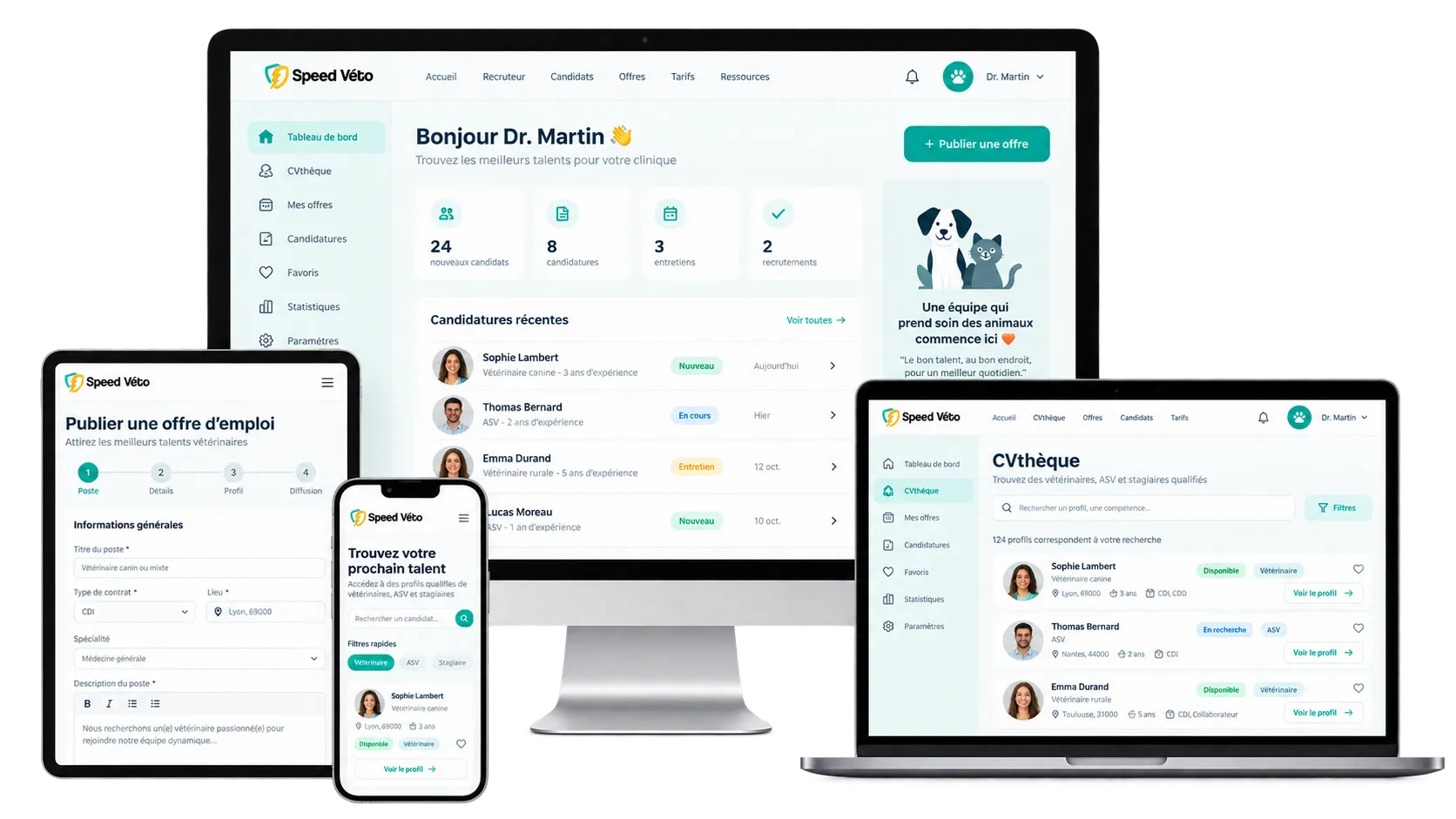 Exemples de sites carrières, jobboards et applications de recrutement développés par DYNSEO