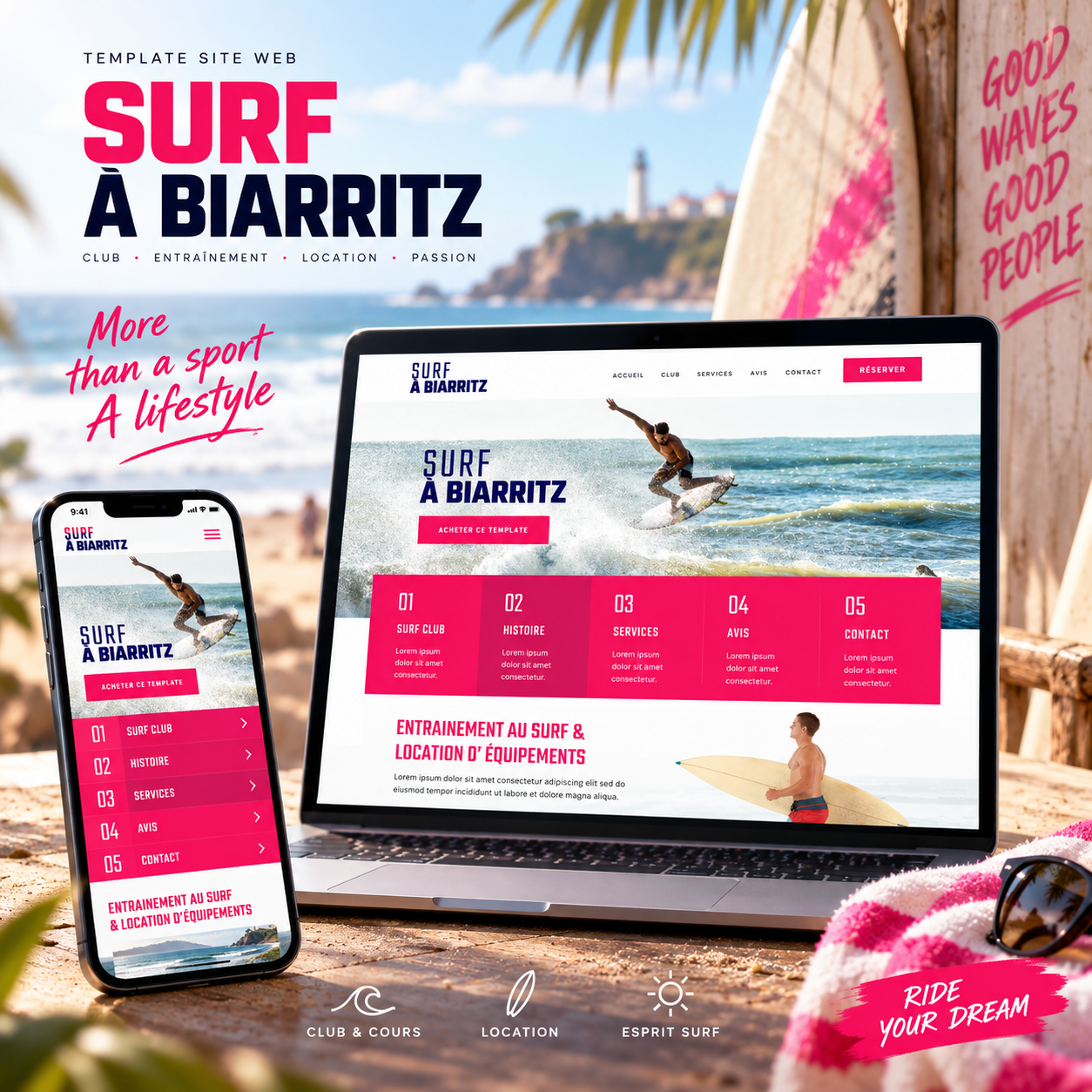 Exemple de templates WordPress pour clubs, sports et loisirs