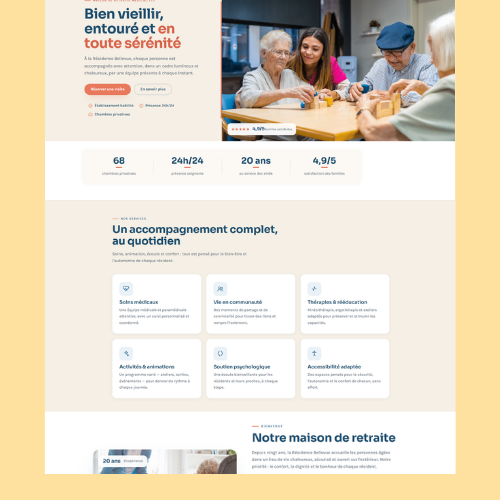 Modèle de site internet pour EHPAD et résidence senior n°8
