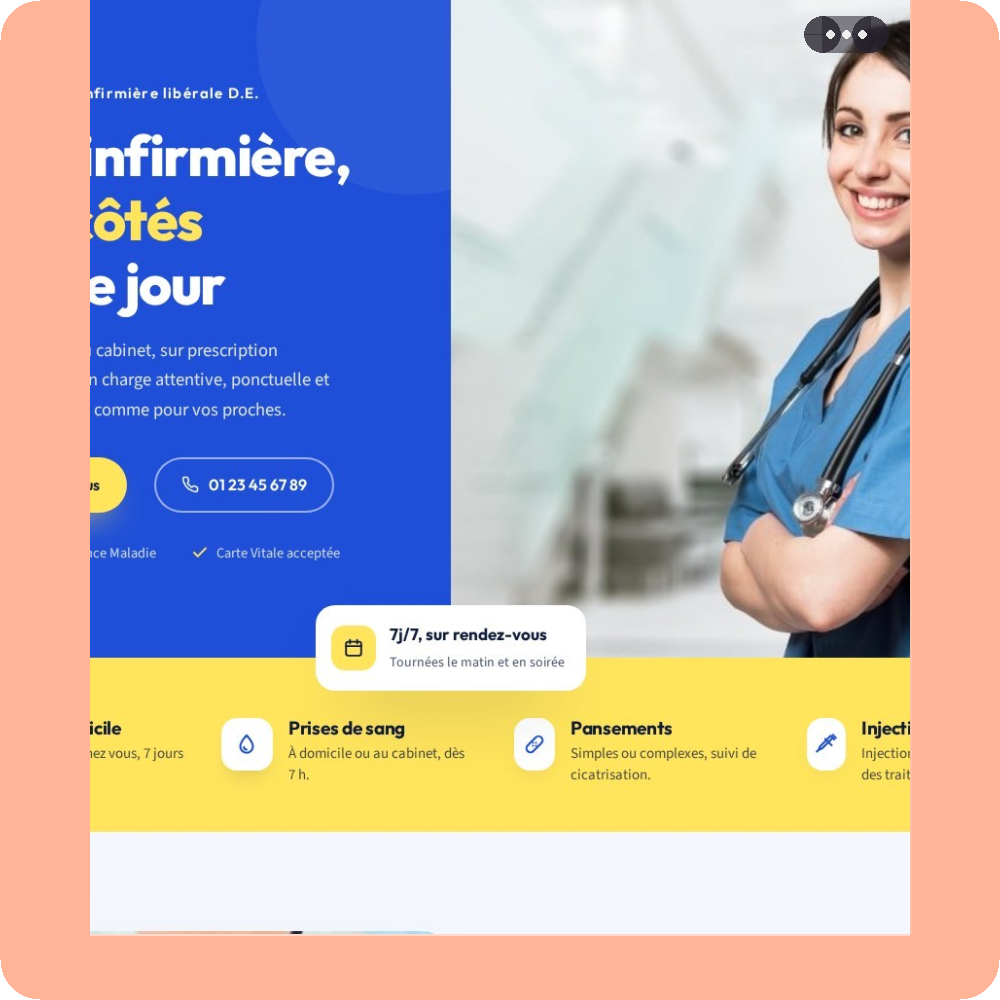 Modèle de site internet pour infirmière libérale n°3