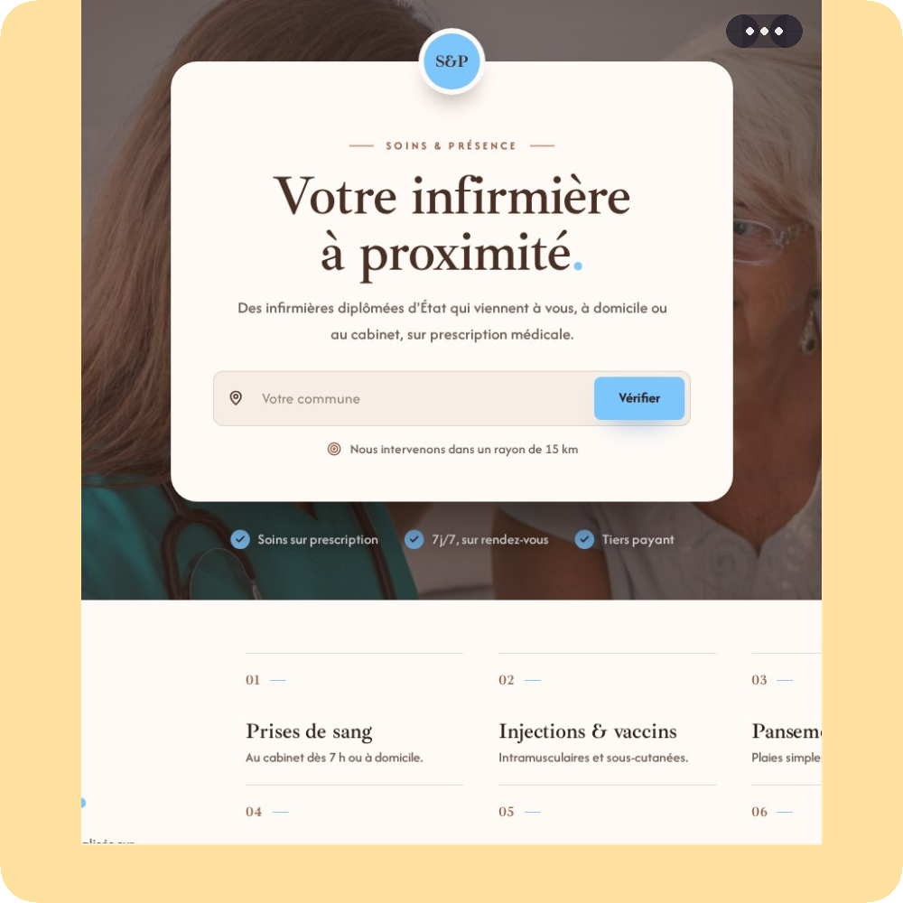 Modèle de site internet pour infirmière libérale n°27