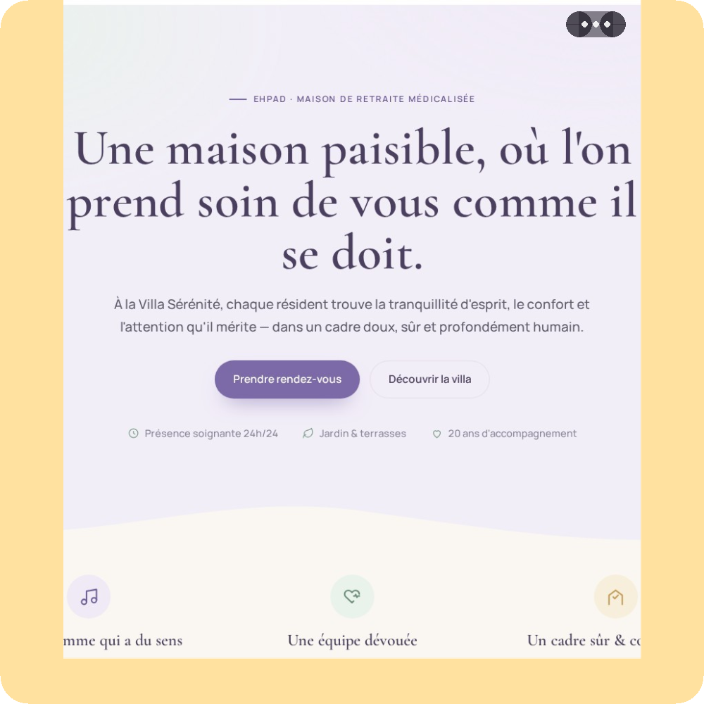 Modèle de site internet pour EHPAD n°3