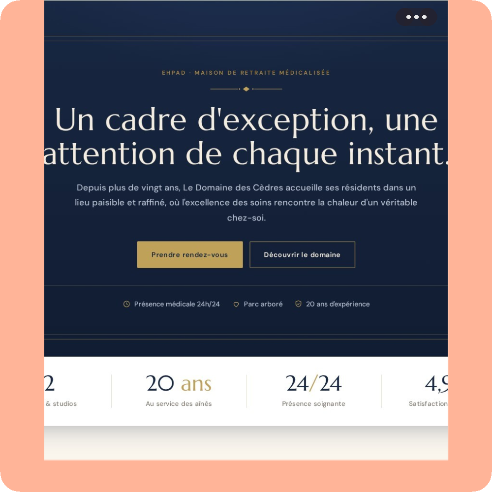 Modèle de site internet pour EHPAD n°4