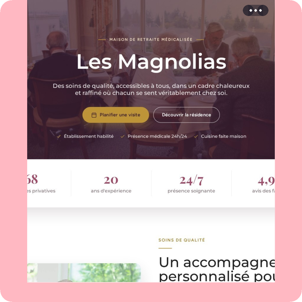Modèle de site internet pour EHPAD n°6