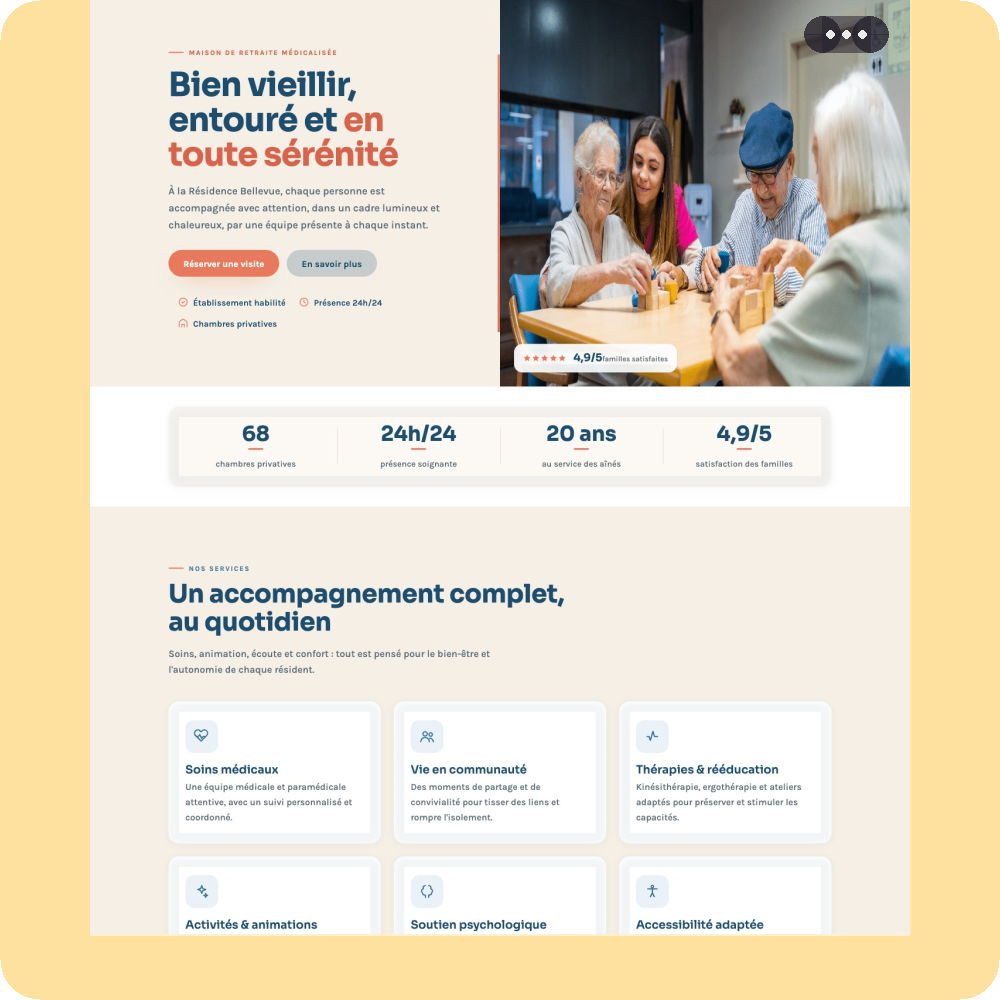 Modèle de site internet pour EHPAD n°8