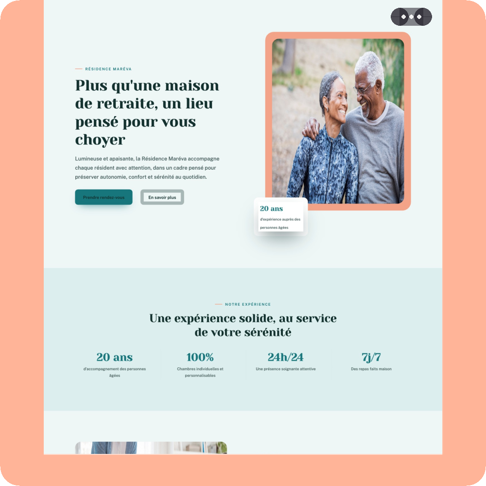 Modèle de site internet pour EHPAD n°9