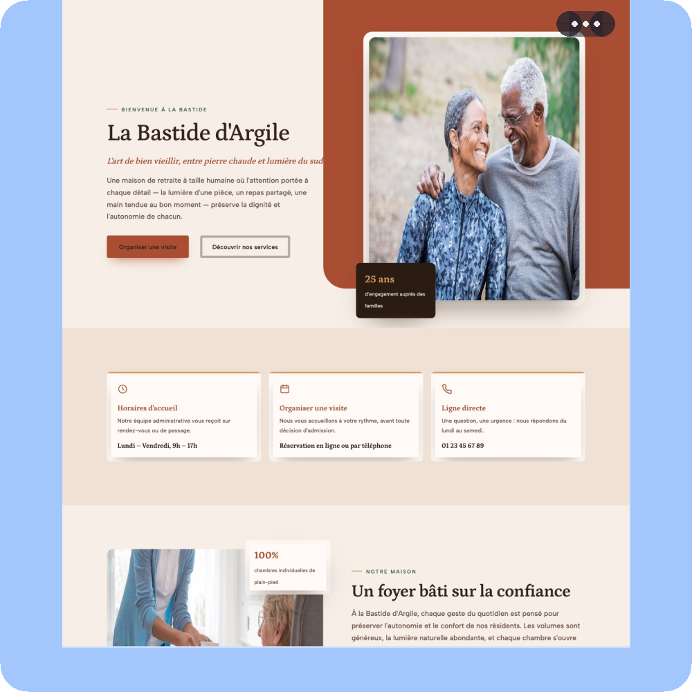 Modèle de site internet pour EHPAD n°10