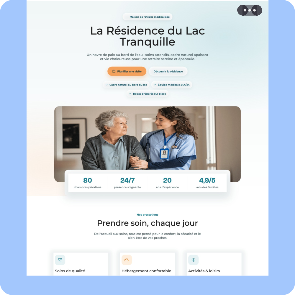 Modèle de site internet pour EHPAD n°15