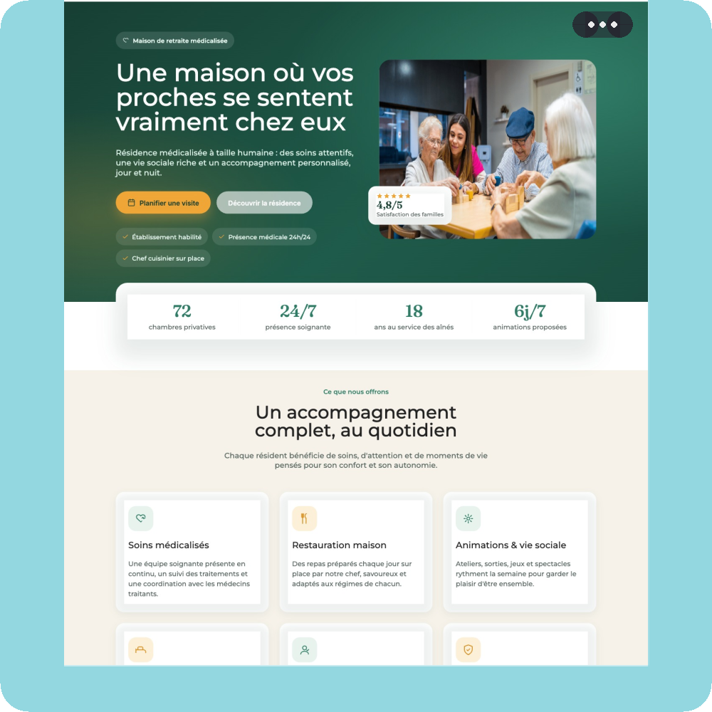 Modèle de site internet pour EHPAD n°17