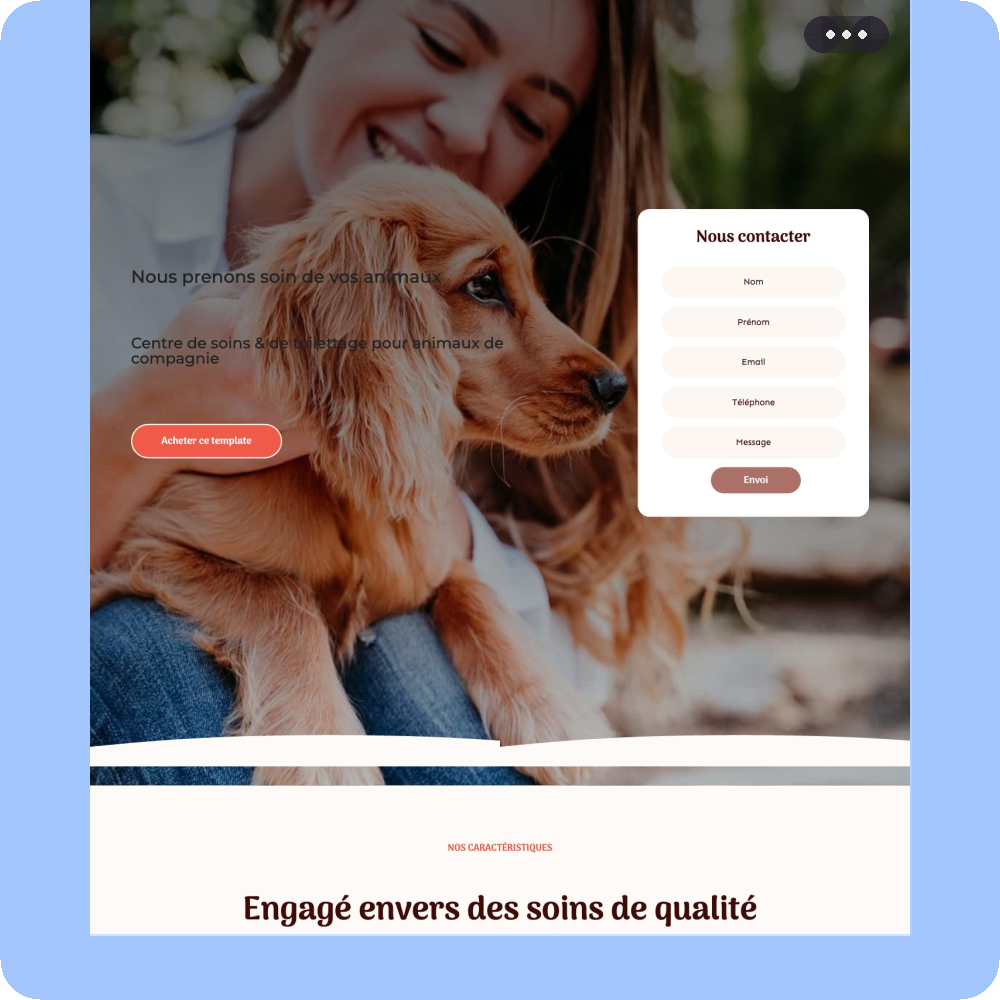 Modèle de site internet pour vétérinaire n°7