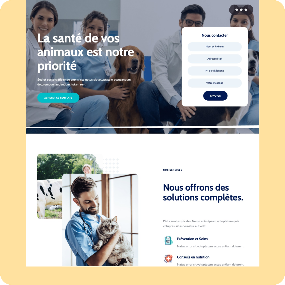 Modèle de site internet pour vétérinaire n°10