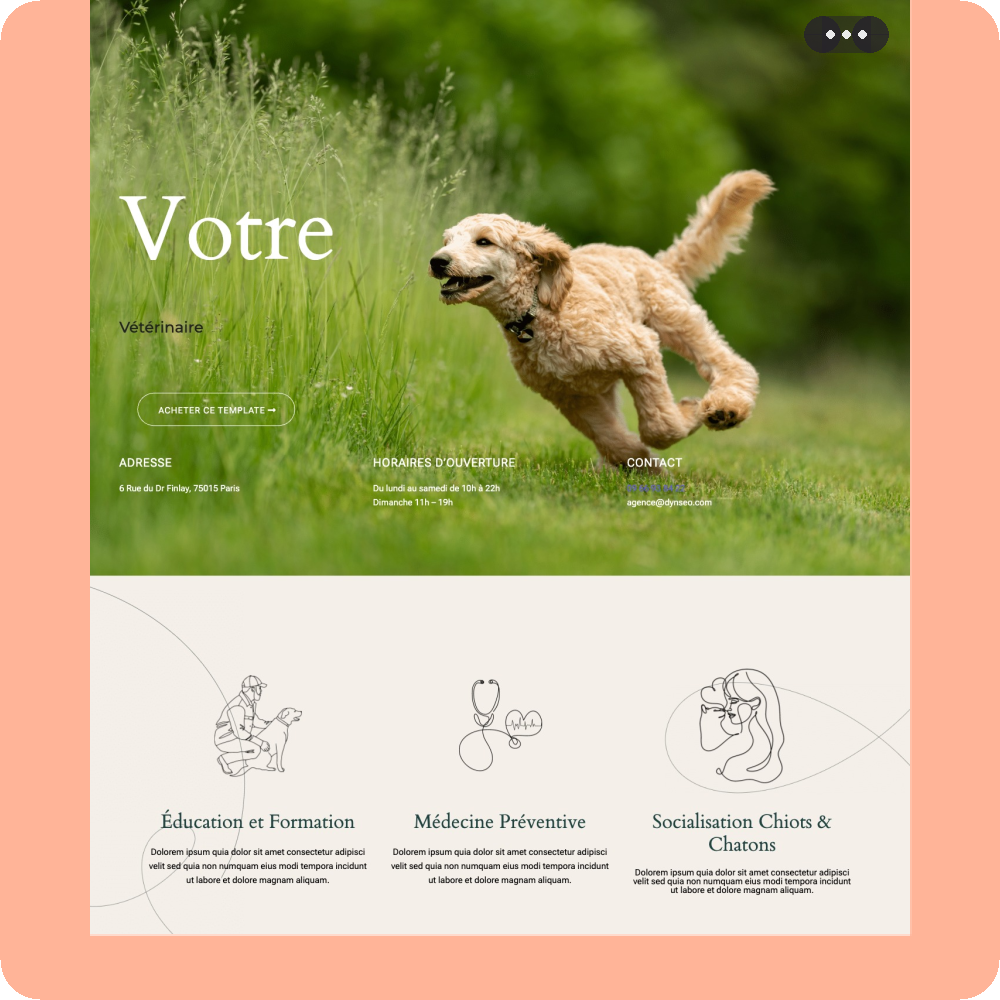 Modèle de site internet pour vétérinaire n°16